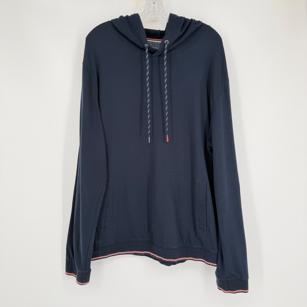 Ted Baker Dressed to Chill Lightweightβ Hoodie Sweater Navy Blue Cotton Blend XL